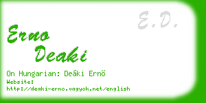 erno deaki business card