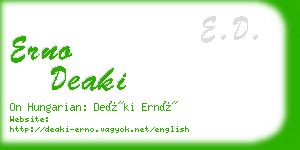 erno deaki business card